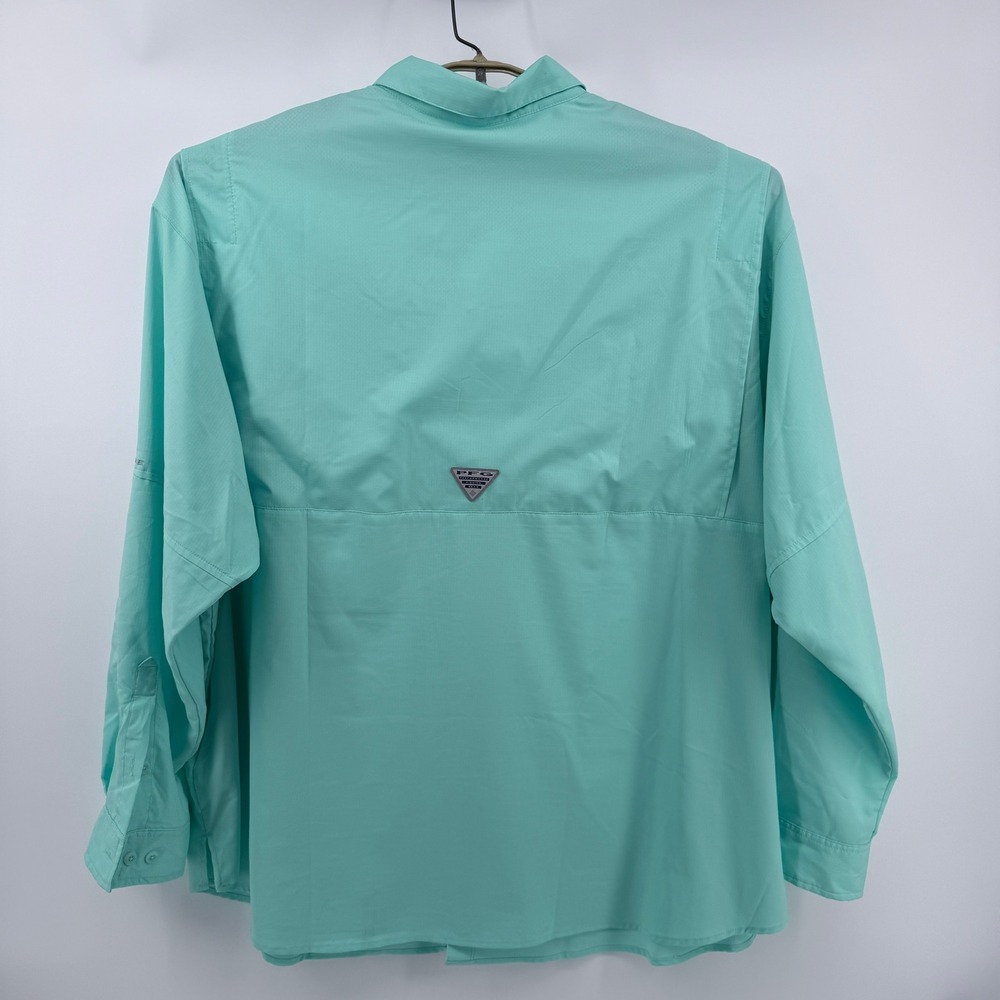 Columbia PFG Tamiami II Fishing Shirt Mens 4X Long Sleeve Aqua Green Omni-Shade - Picture 3 of 13